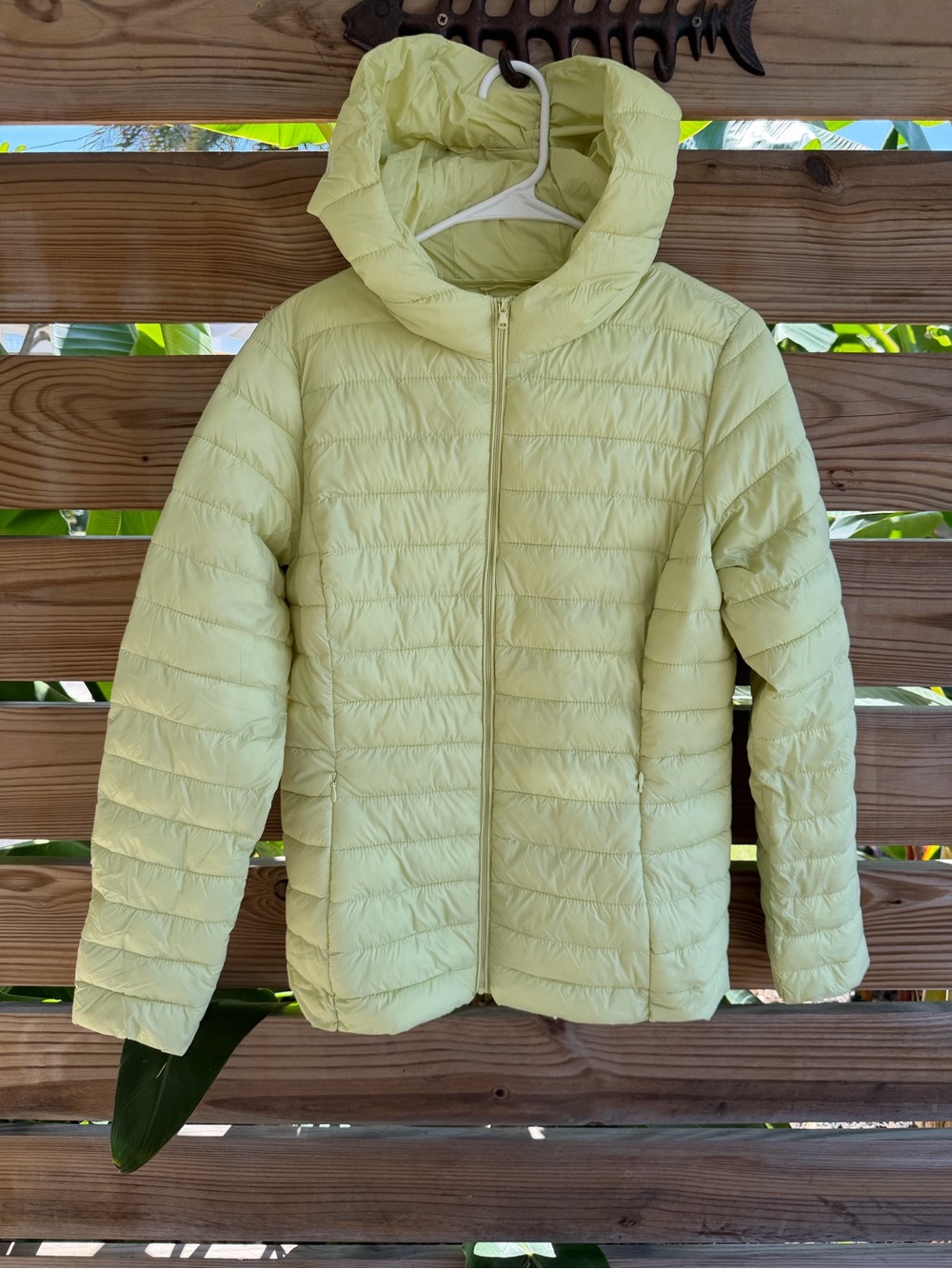 Light Lime Packable Puffer Jacket - Women's Lightweight Hooded Coat